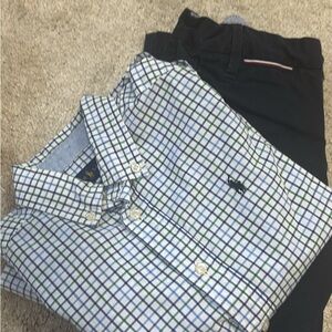 Polo by Ralph Lauren Green and Blue Checkered Kids Shirt